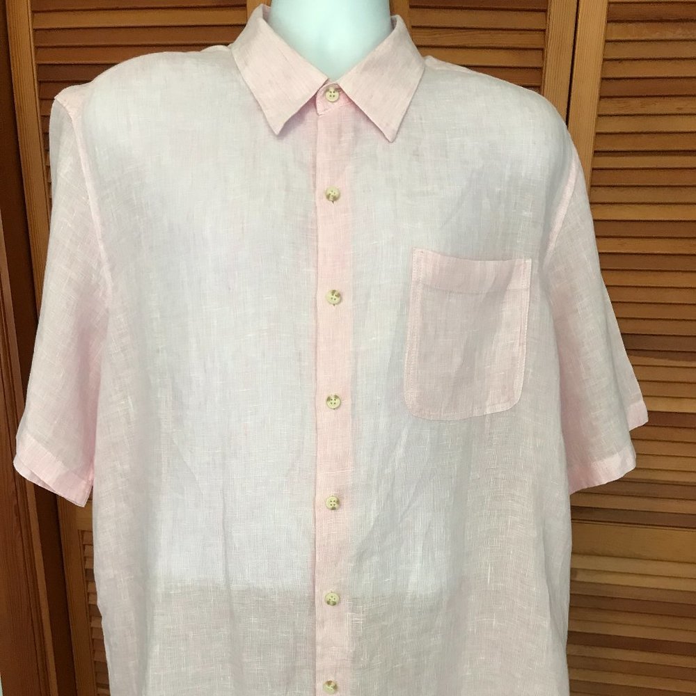 BRITISH INDIA TRAVELLER SZ 3L 100% LIGHTWEIGHT LINEN SS SHIRT